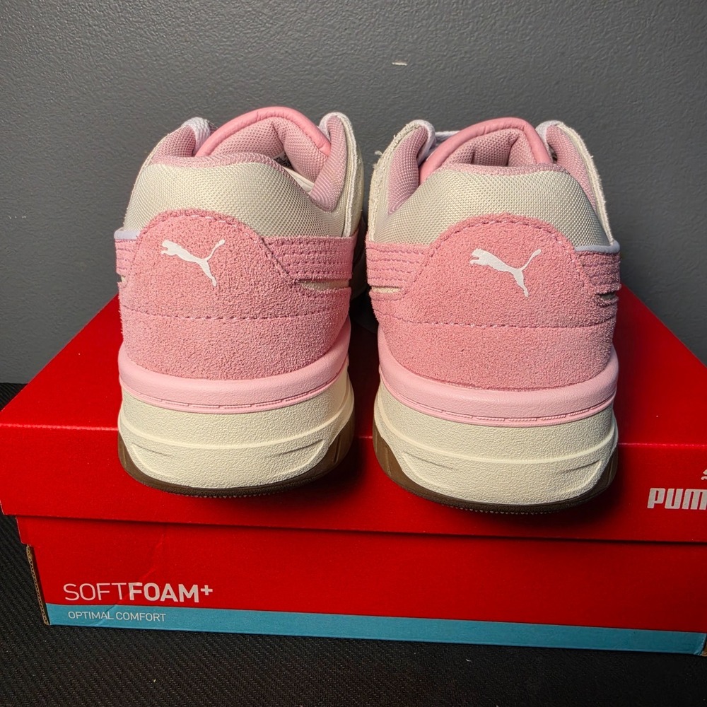 New Women 5.5 Puma Rebound Retro SD Jr 403273-01 Pink White Suede Basketball - Picture 5 of 9